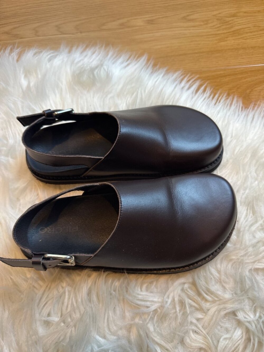 Pilcro Leather Mule Clogs Brown Size 36 Slip-On Back Strap Minimalist Boho - Picture 3 of 10